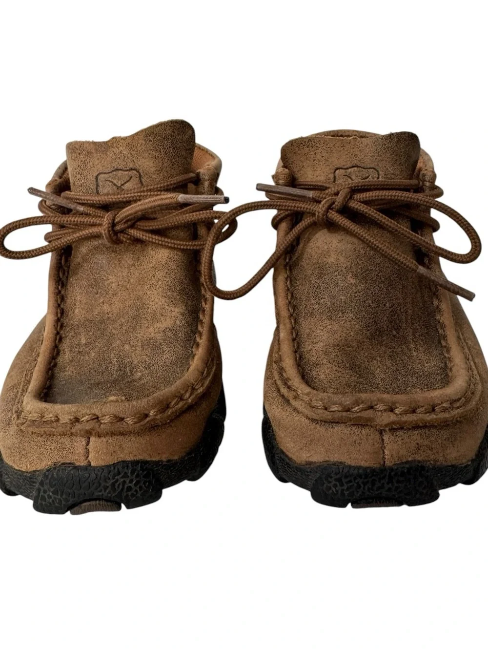 Twisted X Kids Bomber Chukka Driving Mocs Size 8.5M Brown Leather Moc Toe Shoes